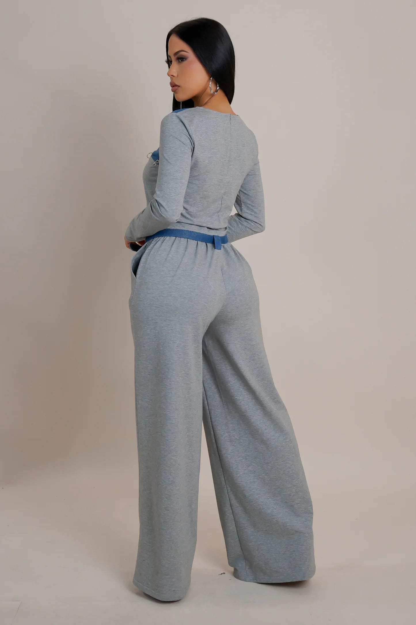 A Touch of Denim Pants Set