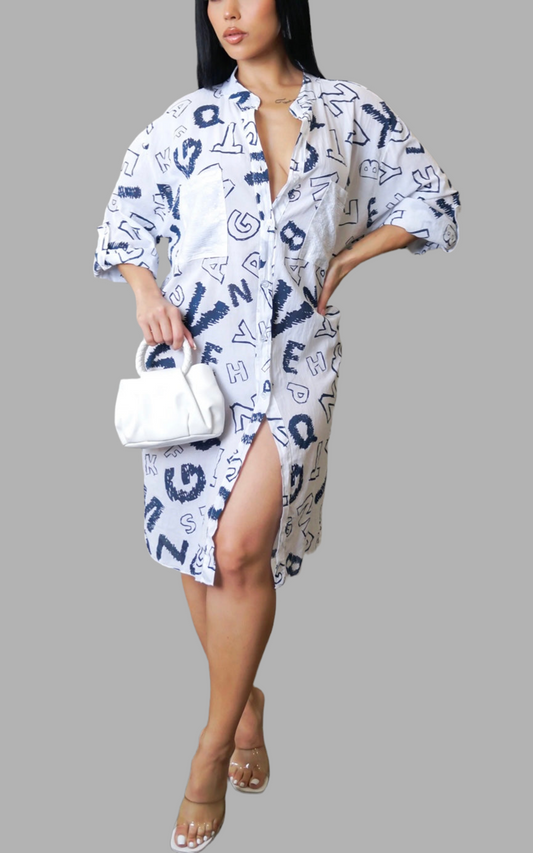 Oversized Cotton Shirt Dress