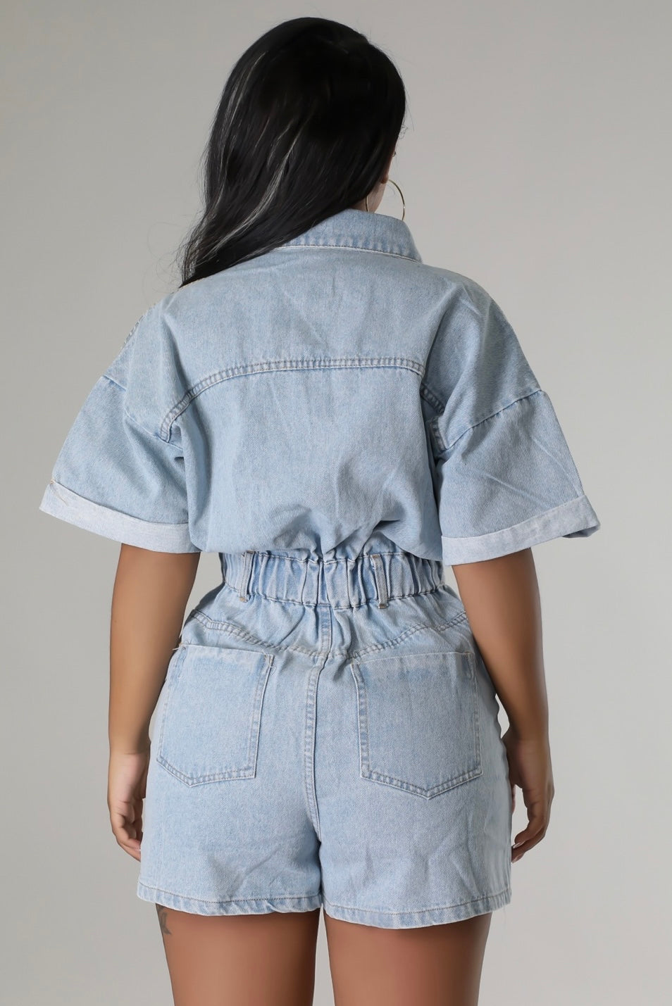 Chill Vibes Denim Romper